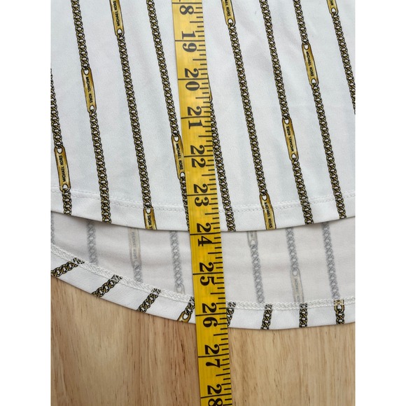 Michael Kors Women's White Chain Print Quarter Zip Long Sleeve Blouse Top M‎ - Picture 10 of 10